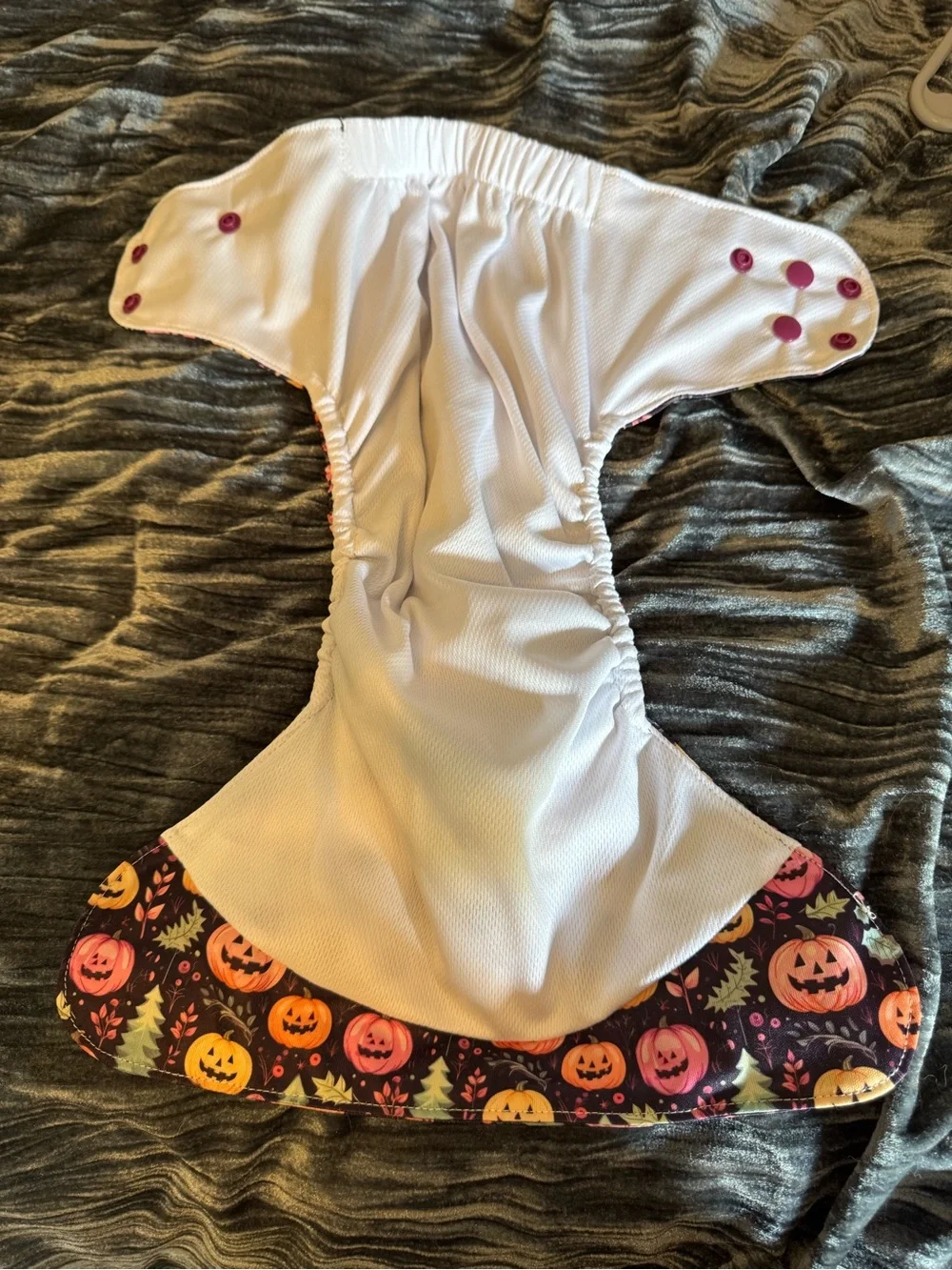 The Good Village Cloth Co. Reusable Kids Cloth Diaper - Purple Pumpkin Print